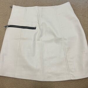 Bershka white leather mini skirt